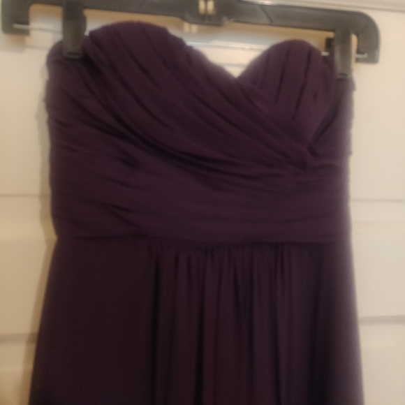 Bill Levkoff 89255 Plum Strapless Bridesmaid Dress - Picture 2 of 3